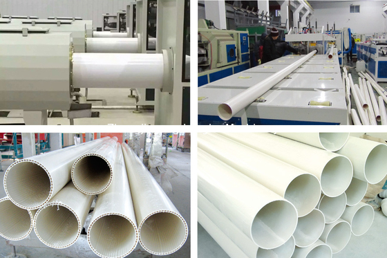 Diametro del tubo 75-250 PVC/UPVC/CPVC di plastica Linea di estrusione del tubo del condotto elettrico con inverter ABB