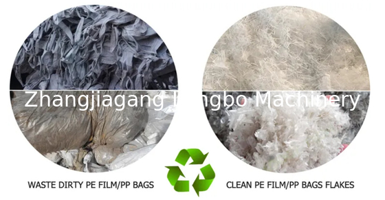 Film/borse di plastica residui del PE pp che riciclano macchina 380V 14mm