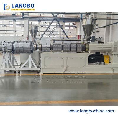 CE ISO Pvc Pipe Extrusion Machine 80/156 Conical Twin Screw Extruder