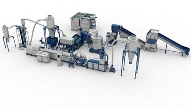 Linea di riciclaggio di plastica residua automatica del nastro trasportatore per il riciclaggio dei film del PE dei pp