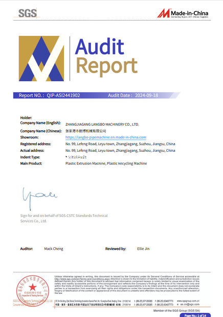 Cina Zhangjiagang Langbo Machinery Co. Ltd. Certificazioni